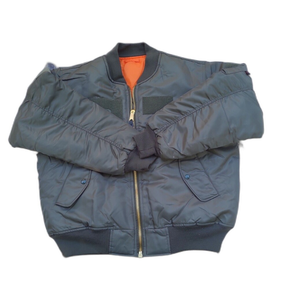 Vtg Y2k Flight Jacket MA-1 Insulated Reversible Olive Green